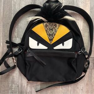 Fendi Black and Yellow Backpack
